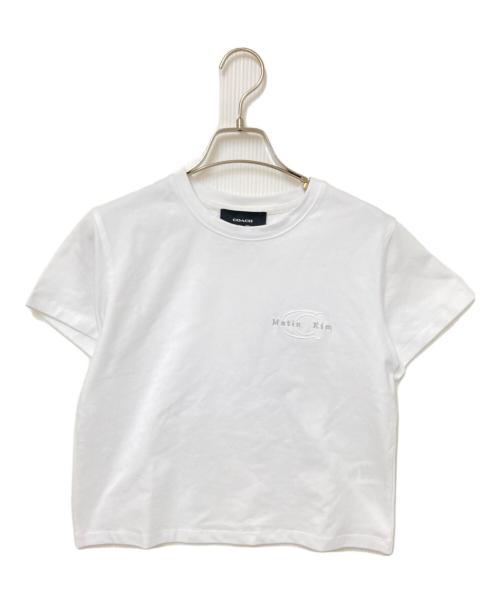 COACH（コーチ）COACH (コーチ) Matin Kim (マーティン・キム) ワックスド クロップド Tシャツ ホワイト サイズ:Mの古着・服飾アイテム