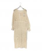moussyマウジー）の古着「CROCHET ドレス」｜ベージュ
