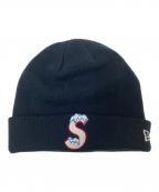 New Era×SUPREMEニューエラ×シュプリーム）の古着「ニット帽」｜ネイビー