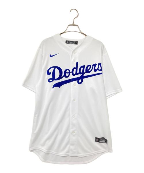 NIKE（ナイキ）NIKE (ナイキ) ベースボールシャツ ホワイト×ブルー サイズ:Mの古着・服飾アイテム