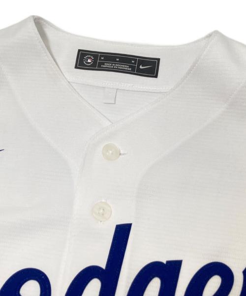 NIKE（ナイキ）NIKE (ナイキ) ベースボールシャツ ホワイト×ブルー サイズ:Mの古着・服飾アイテム