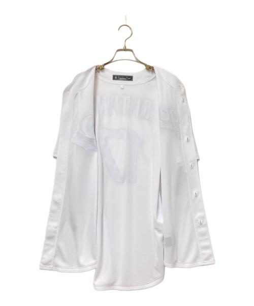 NIKE（ナイキ）NIKE (ナイキ) ベースボールシャツ ホワイト×ブルー サイズ:Mの古着・服飾アイテム