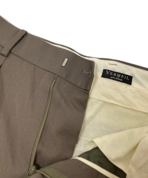 VERMEIL par iena（ヴェルメイユ パー イエナ）VERMEIL par iena (ヴェルメイユ パー イエナ) ウールギャバ 2タックパンツ ブラウン サイズ:36の古着・服飾アイテム