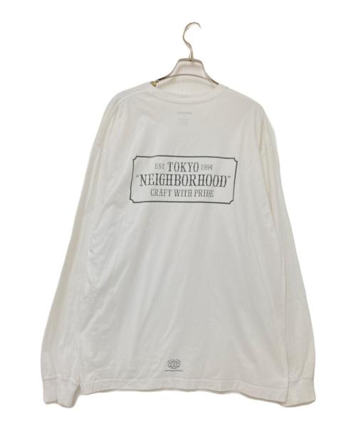 NEIGHBORHOOD（ネイバーフッド）NEIGHBORHOOD (ネイバーフッド) ロゴカットソー ホワイト サイズ:Lの古着・服飾アイテム