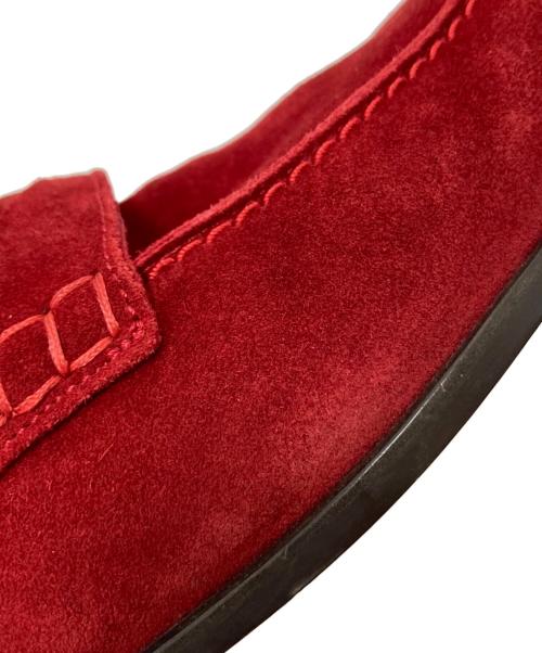 JIMMY CHOO（ジミーチュウ）JIMMY CHOO (ジミーチュウ) スウェードコインローファー レッド サイズ:41の古着・服飾アイテム