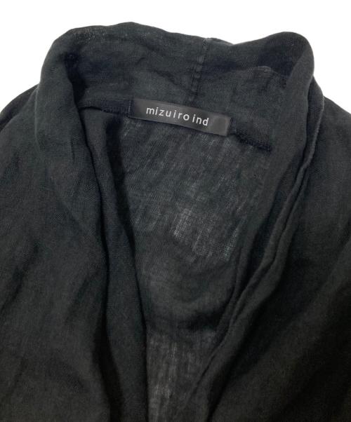 mizuiro-ind（ミズイロインド）mizuiro-ind (ミズイロインド) リネンカーディガン ブラック サイズ:下記参照の古着・服飾アイテム
