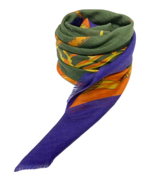 manipuri（マニプリ）manipuri (マニプリ) ウールシルクスカーフ オレンジ×パープル サイズ:下記参照の古着・服飾アイテム