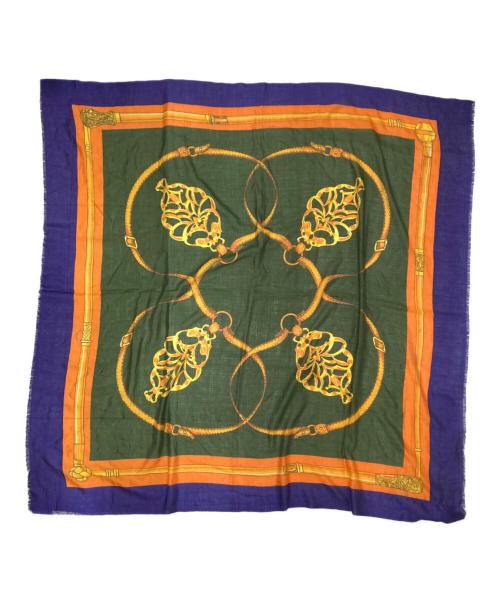 manipuri（マニプリ）manipuri (マニプリ) ウールシルクスカーフ オレンジ×パープル サイズ:下記参照の古着・服飾アイテム