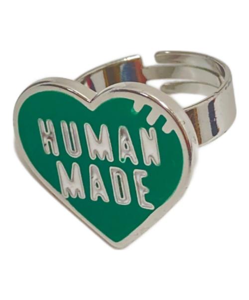 HUMAN MADE（ヒューマンメイド）HUMAN MADE (ヒューマンメイド) ハートリング シルバー×グリーン サイズ:15号（実寸）の古着・服飾アイテム