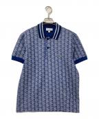 LACOSTEラコステ）の古着「モノグラムジャカードポロシャツ」｜ネイビー×ホワイト