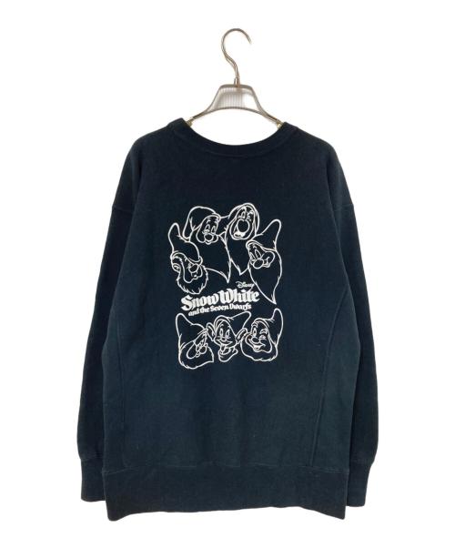 Champion（チャンピオン）Champion (チャンピオン) DISNEY (ディズニー) クルーネックスウェット ブラック×ホワイト サイズ:Lの古着・服飾アイテム