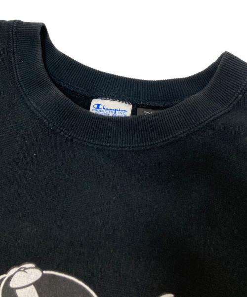 Champion（チャンピオン）Champion (チャンピオン) DISNEY (ディズニー) クルーネックスウェット ブラック×ホワイト サイズ:Lの古着・服飾アイテム