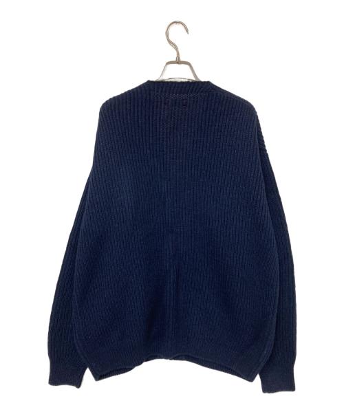 UNFIL（アンフィル）UNFIL (アンフィル) シルクブレンドジップカーディガン ネイビー サイズ:4の古着・服飾アイテム