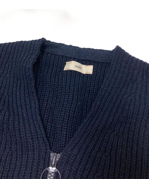 UNFIL（アンフィル）UNFIL (アンフィル) シルクブレンドジップカーディガン ネイビー サイズ:4の古着・服飾アイテム