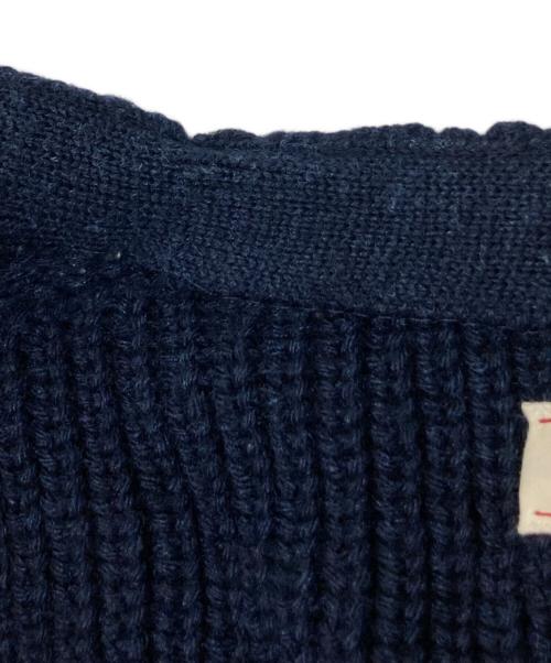 UNFIL（アンフィル）UNFIL (アンフィル) シルクブレンドジップカーディガン ネイビー サイズ:4の古着・服飾アイテム