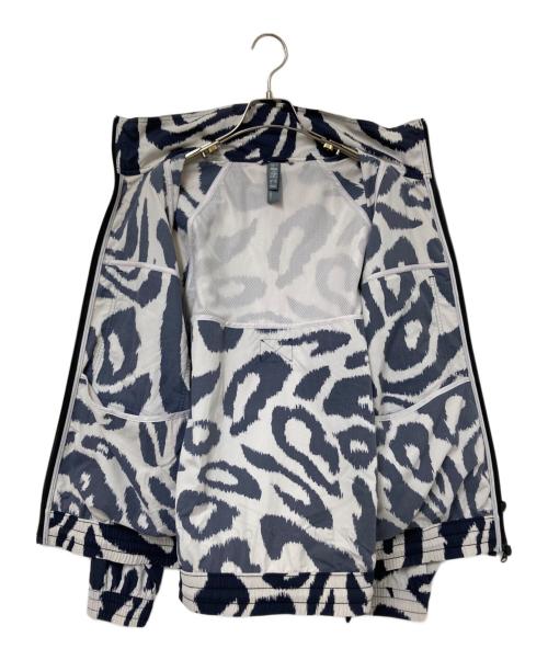 adidas by stella McCartney（アディダス バイ ステラマッカートニー）adidas by stella McCartney (アディダス バイ ステラマッカートニー) ウーブンプリント トラックトップ ホワイト×ネイビー サイズ:Mの古着・服飾アイテム