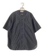MONKEY TIMEモンキータイム）の古着「RASCHEL LACE BASEBALL SHIRT」｜ブラック
