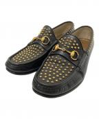GUCCIグッチ）の古着「スパイクビットローファー」｜ブラック