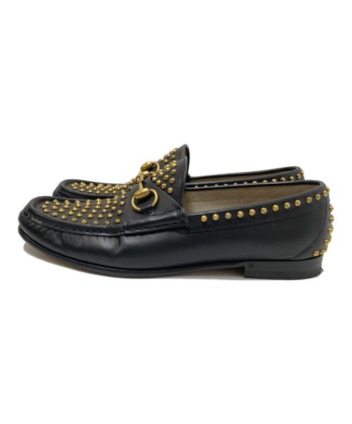 GUCCI（グッチ）GUCCI (グッチ) スパイクビットローファー ブラック サイズ:6 1/2の古着・服飾アイテム