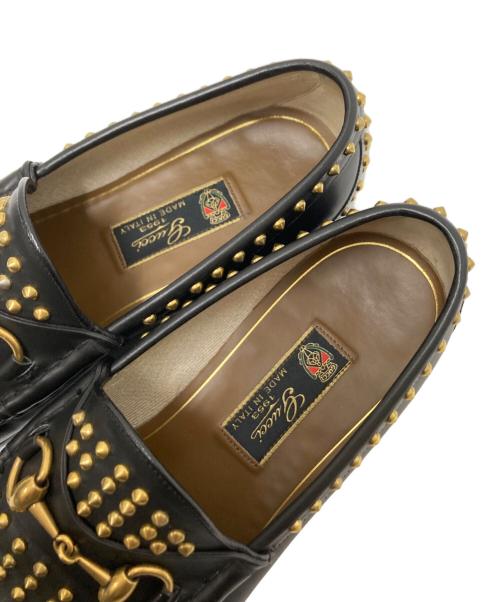 GUCCI（グッチ）GUCCI (グッチ) スパイクビットローファー ブラック サイズ:6 1/2の古着・服飾アイテム