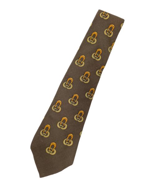 GUCCI（グッチ）GUCCI (グッチ) シルクネクタイ ブラウン サイズ:イタリアの古着・服飾アイテム