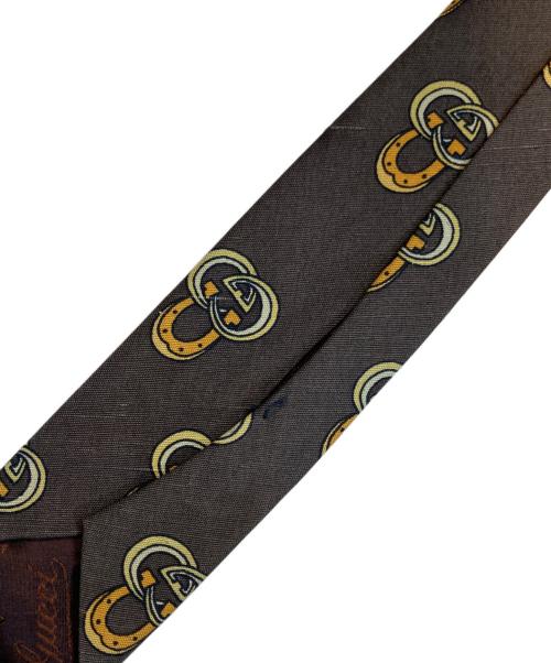 GUCCI（グッチ）GUCCI (グッチ) シルクネクタイ ブラウン サイズ:イタリアの古着・服飾アイテム