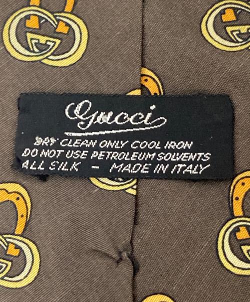 GUCCI（グッチ）GUCCI (グッチ) シルクネクタイ ブラウン サイズ:イタリアの古着・服飾アイテム