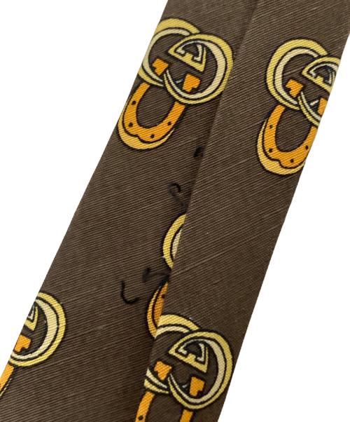 GUCCI（グッチ）GUCCI (グッチ) シルクネクタイ ブラウン サイズ:イタリアの古着・服飾アイテム