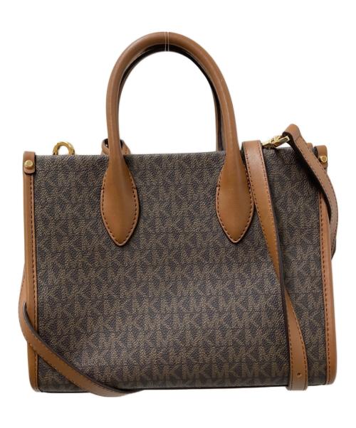 MICHAEL KORS（マイケル・コース）MICHAEL KORS (マイケルコース) MKシグネチャー2wayバッグ ブラウン サイズ:下記参照の古着・服飾アイテム