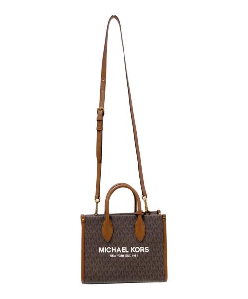 MICHAEL KORS（マイケル・コース）MICHAEL KORS (マイケルコース) MKシグネチャー2wayバッグ ブラウン サイズ:下記参照の古着・服飾アイテム