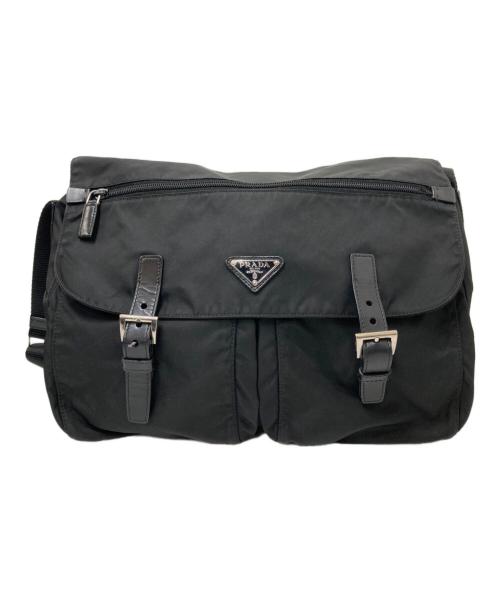 PRADA（プラダ）PRADA (プラダ) メッセンジャーショルダーバッグ ブラックの古着・服飾アイテム