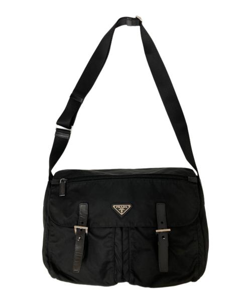 PRADA（プラダ）PRADA (プラダ) メッセンジャーショルダーバッグ ブラックの古着・服飾アイテム