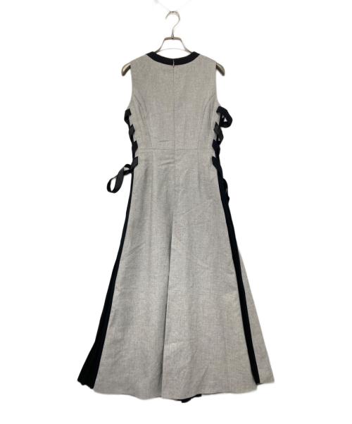 Snidel（スナイデル）Snidel (スナイデル) サイドプリーツバイカラーワンピ グレーの古着・服飾アイテム