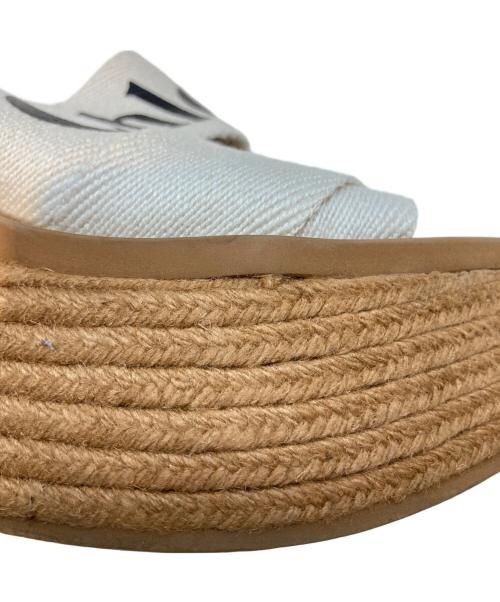 Chloe（クロエ）Chloe (クロエ) WOODYウェッジエスパドリーユ アイボリー×ブラウン サイズ:37の古着・服飾アイテム