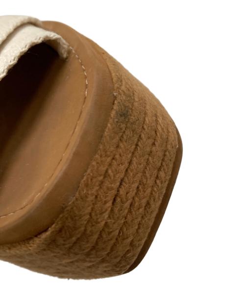 Chloe（クロエ）Chloe (クロエ) WOODYウェッジエスパドリーユ アイボリー×ブラウン サイズ:37の古着・服飾アイテム