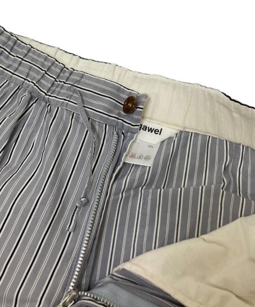 digawel（ディガウェル）digawel (ディガウェル) ストライプハーフパンツ グレー×ホワイト サイズ:4の古着・服飾アイテム