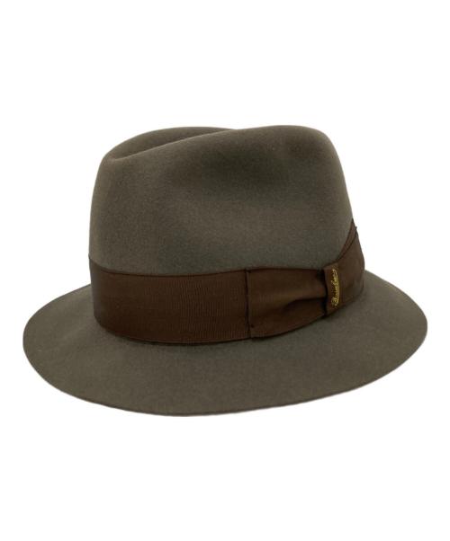 TAKEO KIKUCHI（タケオキクチ）TAKEO KIKUCHI (タケオキクチ) BORSALINO (ボルサリーノ) ウール中折れハット ブラウンの古着・服飾アイテム
