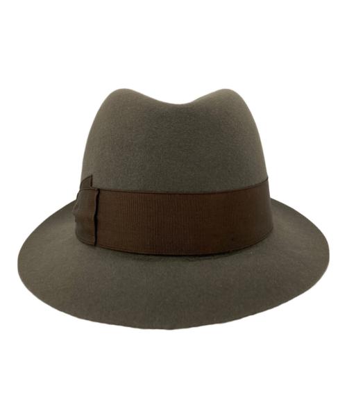 TAKEO KIKUCHI（タケオキクチ）TAKEO KIKUCHI (タケオキクチ) BORSALINO (ボルサリーノ) ウール中折れハット ブラウンの古着・服飾アイテム
