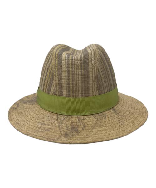 BORSALINO（ボルサリーノ）BORSALINO (ボルサリーノ) ラフィアパナマハット ベージュ サイズ:58の古着・服飾アイテム