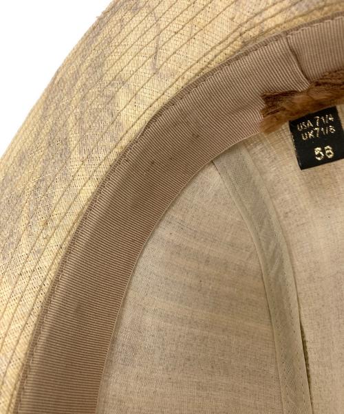 BORSALINO（ボルサリーノ）BORSALINO (ボルサリーノ) ラフィアパナマハット ベージュ サイズ:58の古着・服飾アイテム