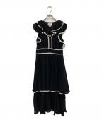 Kate Spadeケイトスペード）の古着「フリルノースリーブワンピース」｜ブラック