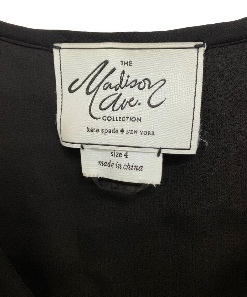 Kate Spade（ケイトスペード）Kate Spade (ケイトスペード) フリルノースリーブワンピース ブラック サイズ:4の古着・服飾アイテム