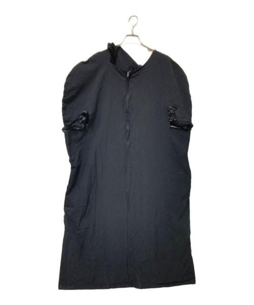 COMME des GARCONS（コムデギャルソン）COMME des GARCONS (コムデギャルソン) 製品染めフリルアシンメトリーワンピース ブラック サイズ:Mの古着・服飾アイテム