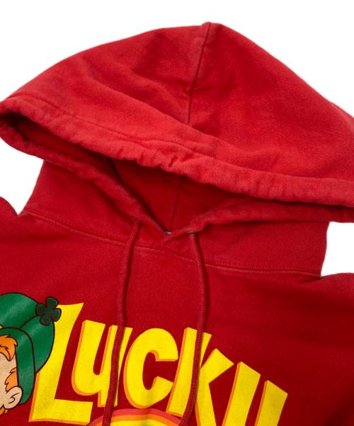 Champion REVERSE WEAVE（チャンピオン リバース ウィーブ）Champion REVERSE WEAVE (チャンピオン リバース ウィーブ) プリントパーカー レッド サイズ:2XLの古着・服飾アイテム