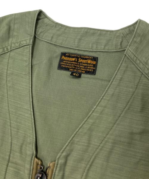 Pherrow's（フェローズ）Pherrow's (フェローズ) BACK SATIN MILITARY COVERALL オリーブ サイズ:40の古着・服飾アイテム