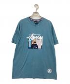 stussyステューシー）の古着「プリントTシャツ」｜ブルー