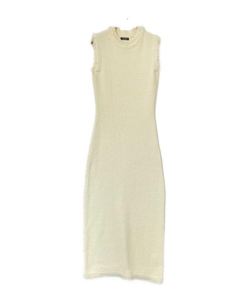 anuans（アニュアンス）anuans (アニュアンス) ブラッシュツイードニットワンピース アイボリー サイズ:Sの古着・服飾アイテム