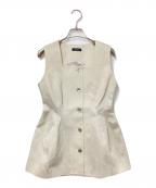 anuansアニュアンス）の古着「バンピーストライプジャガードぺプラムブラウス」｜ホワイト