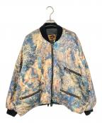 FOXRUNフォックスラン）の古着「90‘Sプリントブルゾン」｜ベージュ×ブラック