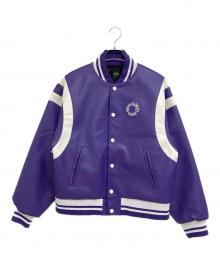 A FEW GOOD KIDS（アフューグッドキッズ）の古着「フェイクレザースタジャン」｜パープル×ホワイト